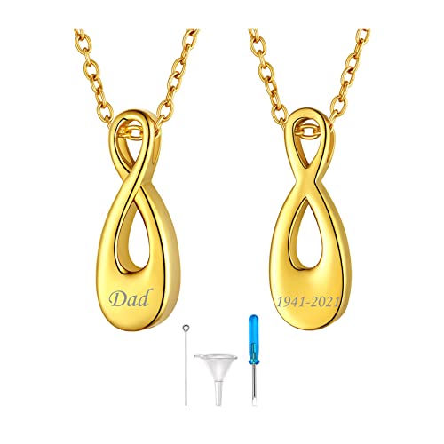 FindChic Personalized Urn Necklaces for Ashes Vertical Bar/Moon Cat/Sand Clock/Dog Claw Pendant Stainless Steel/18K Gold Plated/Black Waterproof Keepsake Cremation Jewelry with Funnel, with