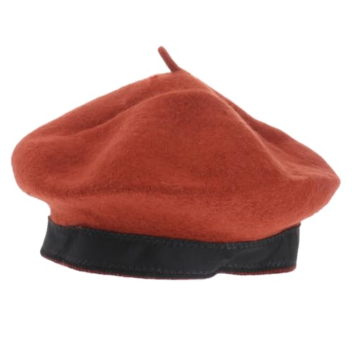 1Pc Lamb Wool Beret Hat Stylish Accessory for Boys Warm Lightweight for Everyday Wear Outdoor Activities Unique Fall Fashion Orange