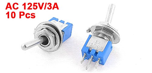 uxcell 10PCS SPDT On/On 2 Position Miniature Toggle Switch AC 125V/3A