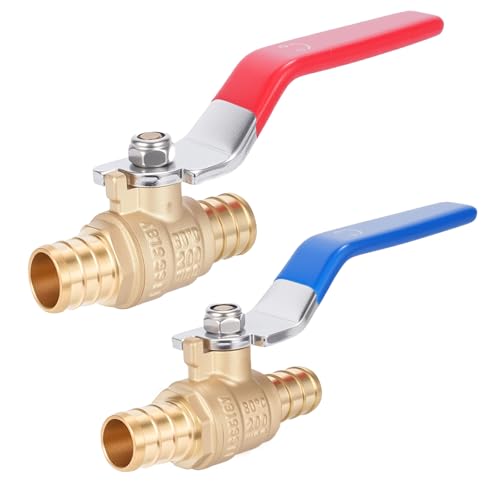 SECKWHALE F1807 1/2 Pex Ball Valve Brass Full Port Water Shut Off Ball Valve for Hot and Cold Water (2-Pack) UPC Certified