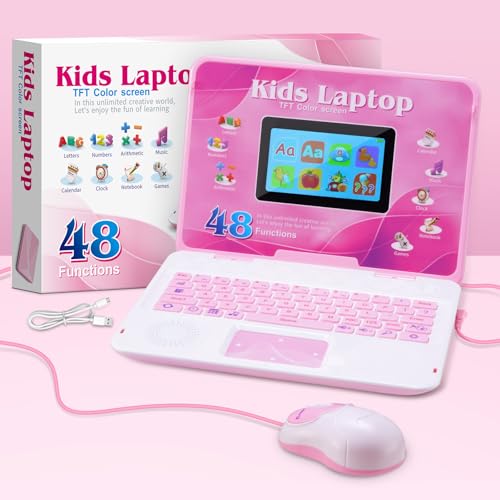 Image of HAIOUMM Kids Laptop, 4.3 Inch Educational Color Screen Laptop with 48 Learning Modes, Computer for Kids Ages 5+