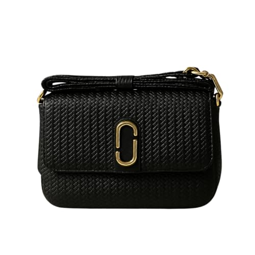Elegant Black Crossbody Bag – Gold Clasp | Chic Everyday Shoulder Bag