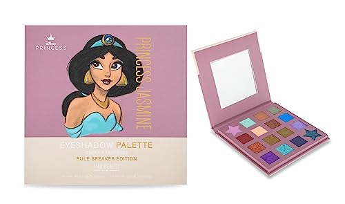 Disney Pure Princess Eyeshadow Palette Jasmine Aladdin | MAD BEAUTY | Sixteen Shade Palette With Mirror, Fun Self-Care Cosmetic Gift