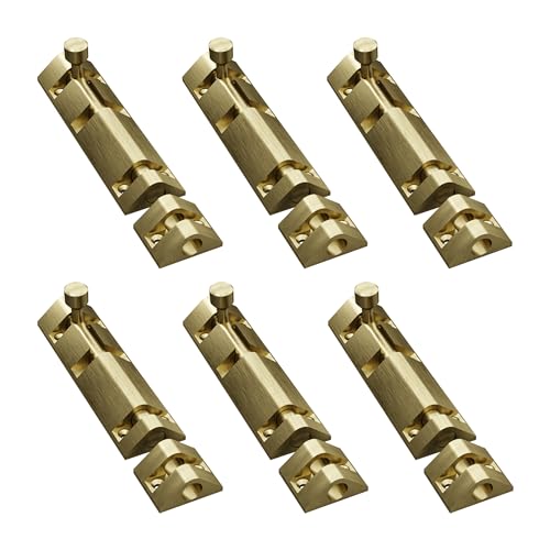 Image of Atlantic Triangle Tower Bolt 4 inch, Tower Bolt for Main Door and Bathroom, Door Latch for Bedroom, Tower Bolt for Home, Offices, Doors, Windows, Easy to Fit, Antique. Finish, (Pack of 6 Pcs)