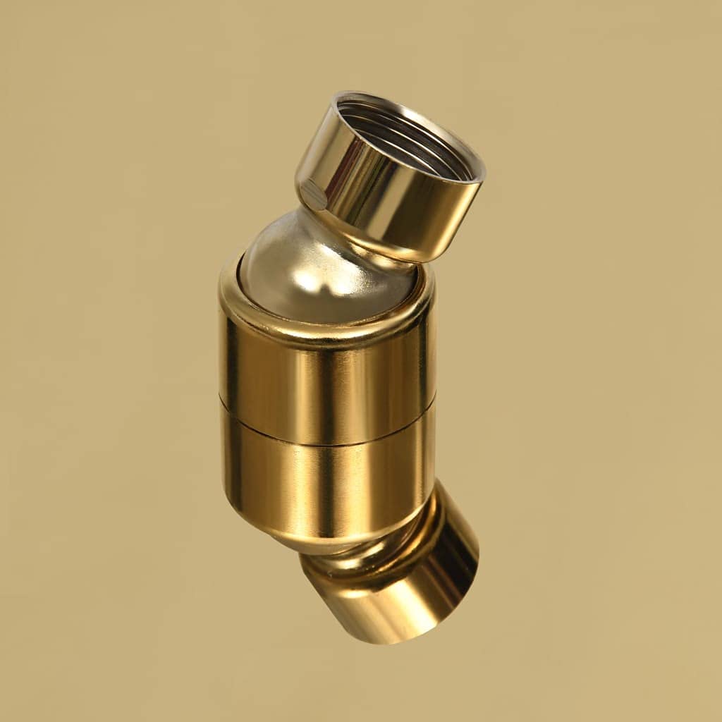 LAPOOH Cabezal de Ducha Redondo Efecto Lluvia Acero INOX Dorado 40 cm, Rociador Ducha, Ducha Lluvia, Alcachofa Ducha, Duchas De Baño Alcachofa Lluvia, Recambios Columna Ducha