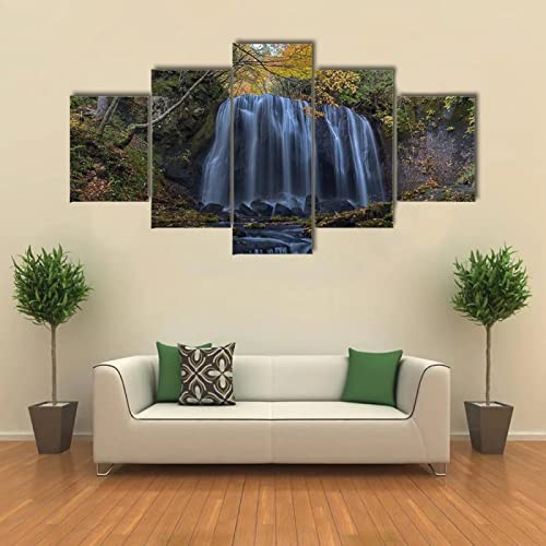 Tableau multi panneau 5 parties cascade Tatsuzawafudo 125x60cm