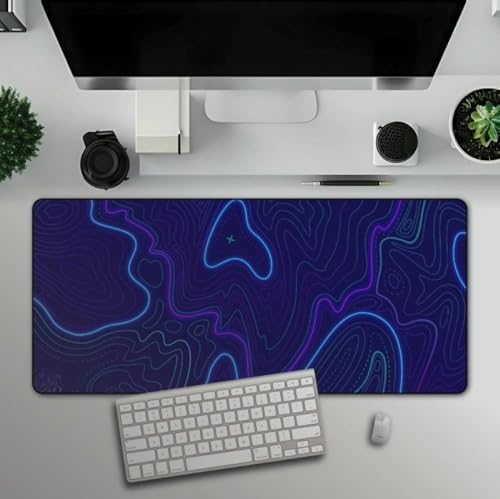 Image of Saco XXL Gaming Mouse Pad for PC - Large Desk Mat 900x400x3mm, Extended Non-Slip Rubber Base, Waterproof Surface, Topography Design, Big Keyboard Mouse Pad for Office & Home Setups