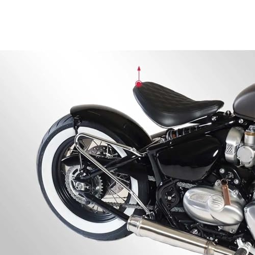 Cojín para asiento de motocicleta grueso para conductor de Bonneville Bobber blanco y rojo 5