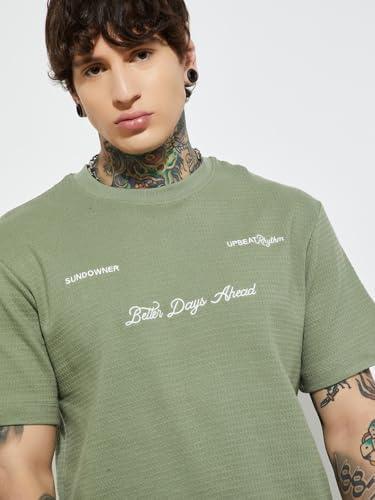 Image of Max Men's Letter Print Regular Fit T-Shirt
