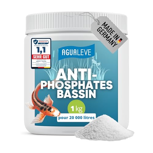 AGUALEVE® Phosstop 1 kg | lie phosphates après la lutte contre les algues et empêche ainsi la formation de nouvelles algues | pour bassins à poissons et...