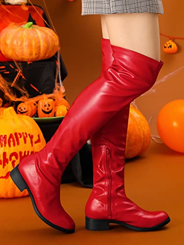 Allegra K Women's Thigh High Boots Low Block Heel Fashion Over the Knee High Boots2