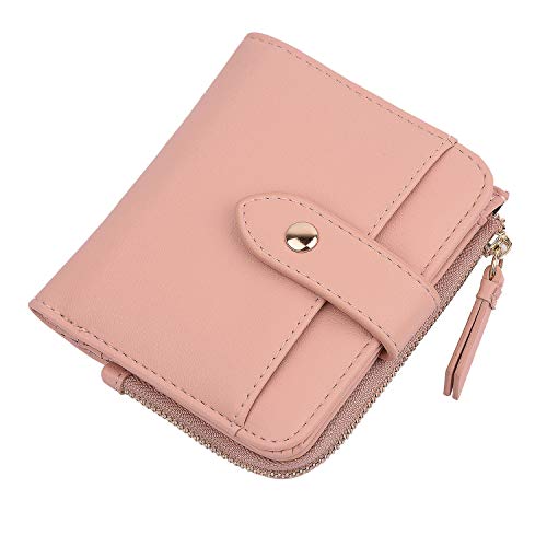 Signice Small Wallets for Women Rfid Blocking with Coin Pocket ID Window Leather Compact Ladies Mini Womans Cute Bifold Wallet Pink
