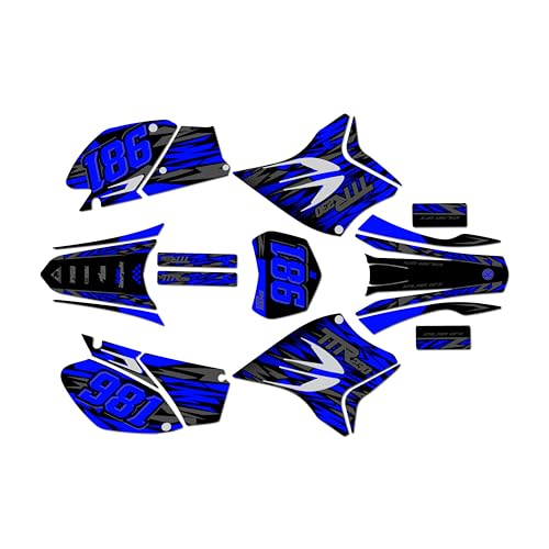 Kalair GFX Graphics Kit for Yamaha TTR230 (2005-2023) Twitch Series Blue 9 Mil-Dirt Bike Custom Racing Graphics Decals Stickers Kit, no-Plastics