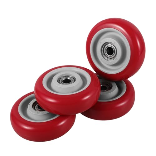 Roues de chariot en polyuréthane robustes à double roulement x4