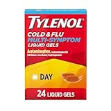 Tylenol Daytime Cold & Flu Multi-Symptom Liquid Gels, Cold & Flu Relief Medicine, Pain Reliever & Fever Reducer + Cough Suppressant, Acetaminophen 325 mg, Dextromethorphan HBr 10 mg, 24 ct