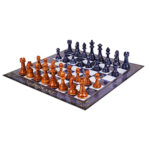 18.5" Large Chess Set For Adults Kids With Zinc Alloy Heavy Chess Pieces Portable Folding Chess Board Travel Chess Set Board Game Gift – Staunton Chess Pieces #TOP1