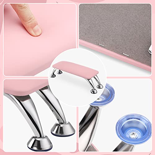 Noverlife Pink Nail Arm Rest, Microfiber Leather Manicure Hand Rest Cushion, Professional Non-Slip Foot Hand Arm Wrist Pillow Stand Hand Holder For Toe & Fingernails Nail Tech Use - Pink #TOP3