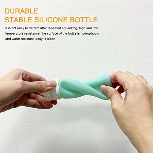 Jsdoin Travel Bottles for Toiletries 90ml, 4 Pack Silicone Travel Toiletries Portable Travel Containers Set Leak Proof Refillable Squeezable Silicone Bottle for Liquid Shampoos, Soap and Cosmetic