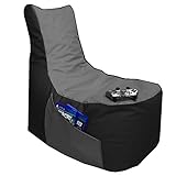 [page_title]-Sitzsack 3er Set Big Gamer Sessel mit EPS Sytropor Füllung - Rückenkissen - Hocker - In & Outdoor Sitzsäcke Sessel Kissen Sofa Sitzkissen Bodenkissen (Big Gamer Sitzsack 2-farbig, Schwarz - Grau)