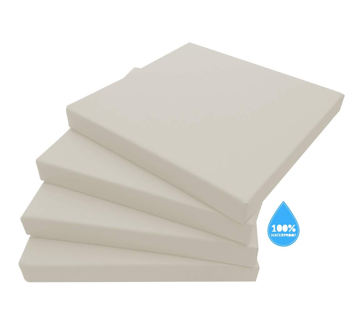 extroitaly - Set Cuscini da Esterno 4 Pezzi, Cuscini per Sedie da Giardino Idrorepellente Made in Italy, Ideali per Poltrone e Divanetti, Imbottitura di 5 cm in Poliuretano Indeformabile (50x50)