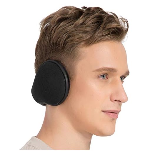 TALONITE Winter Ear Muffs for Men & Women Foldable Fleece Ear Warmers - Pefer for Outdoor Skiing - Behind the Head Earmuffs