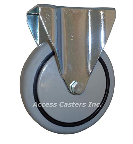 5 Inch Caster Wheel, Set of 4, TPR Wheels, 2 Rigids 2 Swivels