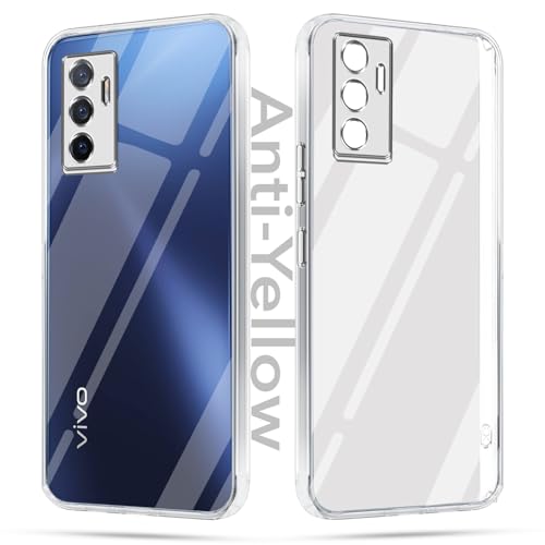 Image of Jkobi Lifetime Anti-Yellow Clear Back Case Cover for Vivo V23e 4G | 5G (Sleek Hard Crystal | Shockproof and Camera Protection)