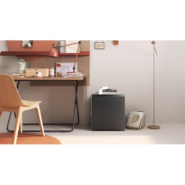 Hisense RC16A1GBE Compact Refrigerator, 1.6 cu.ft. Reversible Single Door Mini Fridge with 2L Beverage Storage, Adjustable Legs, Low Noise, Energy Star for Home, Basement, Garage, Black - Image 3