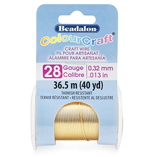 Beadalon Colourcraft Wire, 28 Gauge / 0.32 Mm, Brass Light Color, 36.5 M / 40 Yd Spool #TOP25