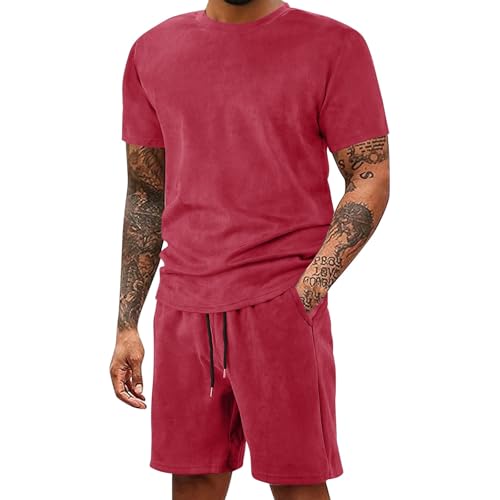 Ensemble homme t-shirt col rond aux finitions soignées style européen