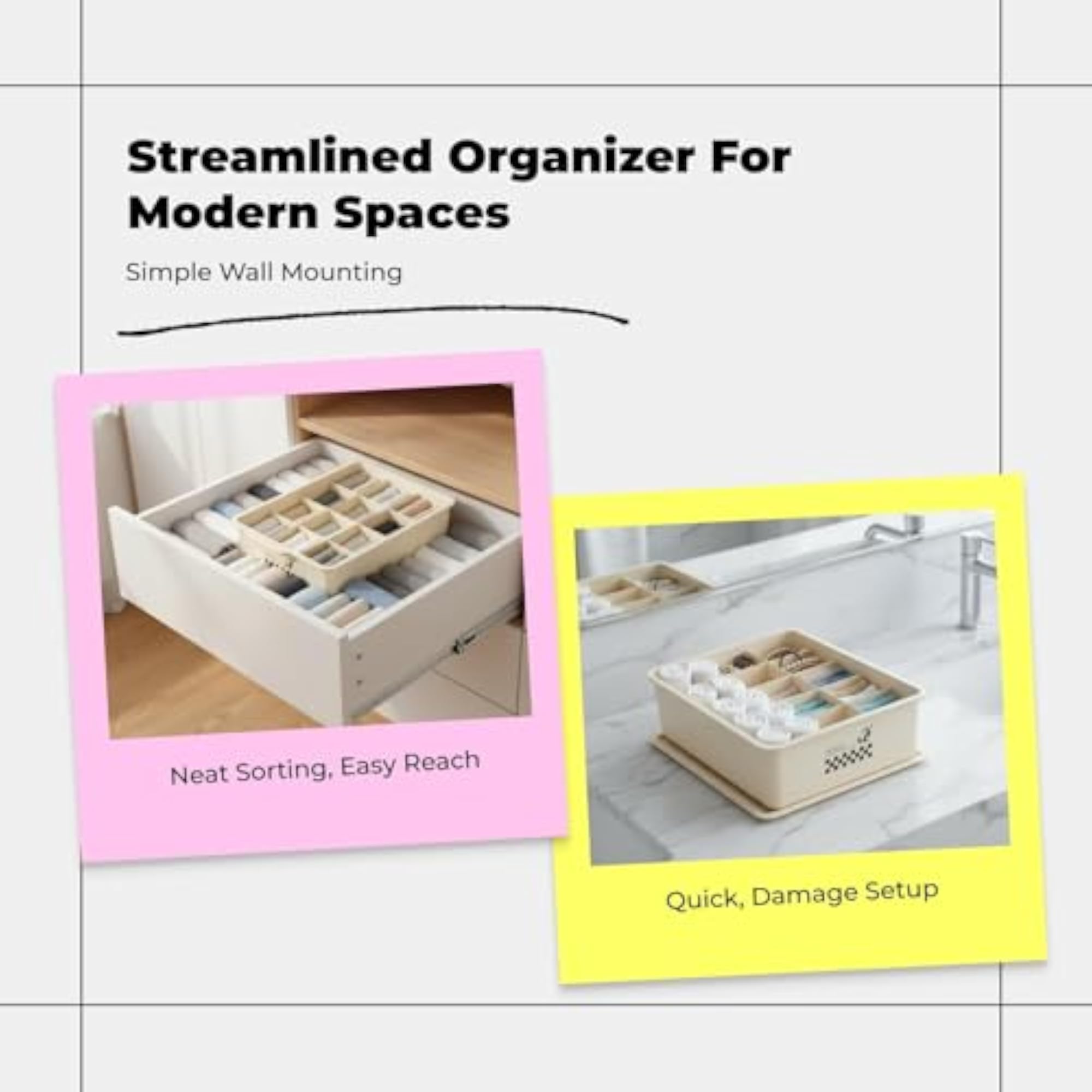 Sock Storage Organizer, Multi-Compartment Hanging Rack