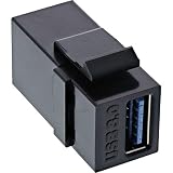 InLine 76202L USB 3.0 Keystone Snap-In Einsatz, USB-A Buchse / Buchse, schwarz
