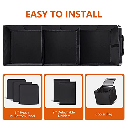 Aophy Car Trunk Organizer With Insulated Leakproof Cooler Bag, 4 In 1 Waterproof Portable Car Storage Organizer With Collapsible Cover, 3 Large Compartments, Trunk Organizer For Car, Suv, Truck #TOP4