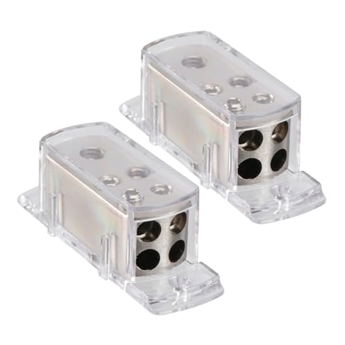 NUOBESTY 2pcs Amplifier Power Distribution Block Audio Splitter Ground Distribution Distributor Car Audio Corrosion Resistant Quality Material