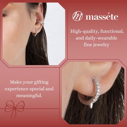 Sterling Silver Tiny Hoop Huggie Earrings Spike Simulated Diamonds for Girls 10mm3