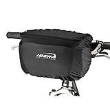 Ibera (イベラ) 自転車用ハンドルバーバッグ カメラ機器用 - クイックリリース自転車バッグ ほとんどのハンドルバーに適合 - 自転車、ショルダーストラップ、マップスリーブ用のハンドルバーバッグ (Mサイズ - レインカバー)