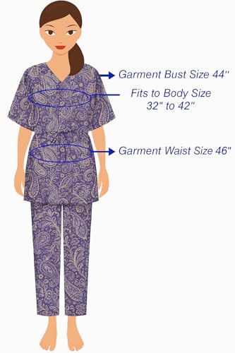 Image of Vlazom Women's 100% Cotton Printed Kaftan & Pyjama Set - Combo Pack of 2 | Free Size Nightwear with Pocket | Soft Cotton Loungewear Co-ord for Women