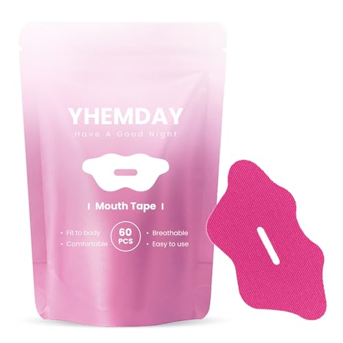 Yhemday Mouth Tape for Sleeping | 60 Gentle Hypoallergenic Sleep Strips | Snore Reducing Aids (Rose)
