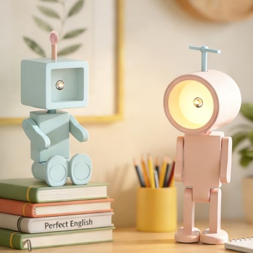 2 piezas lámpara de noche robot con base magnética miniatura 1