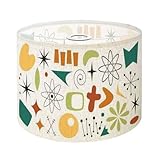 Retro Atomic Lampshades Lamp Shades Boho 1 Pack Mid century shapes starburst molecule nuclear atomic age Light Shade for Table Lamps Floor Lamps Drum Lamp Shades Lampshade Replacement