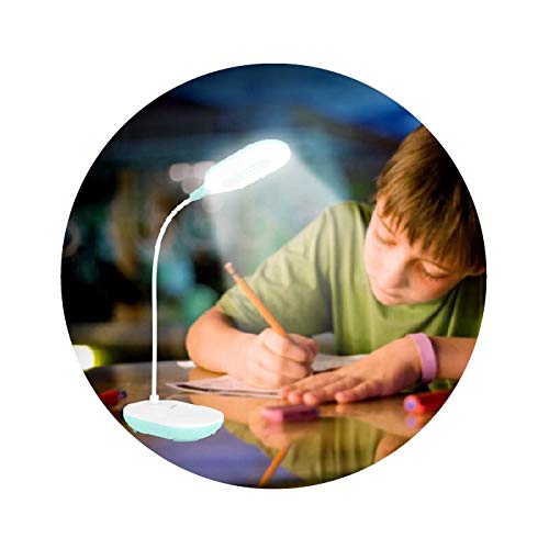 Image of IDOLESHOP Flexible Rechargeable LED Touch On /Off Switch Oval Study Table Lamp (White)