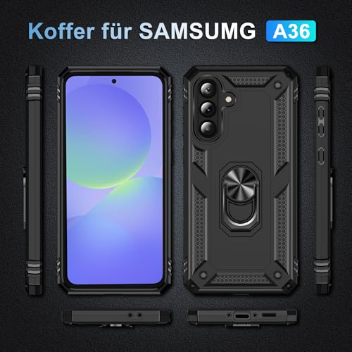 Coque Samsung A36 5G antichoc noire resistante aux chutes avec 2 verres - 6