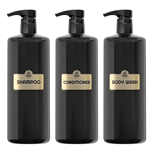Bar5F Empty Pump Bottles for Shampoo Conditioner Body Wash | Refillable 3 Pack, 32 Ounce | Moisture Safe Dispensers for Shower | Leak Proof and BPA-Free (Model: BBBP)