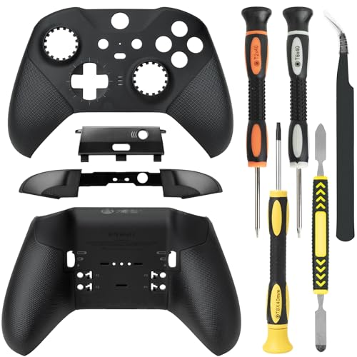 Image of Housing Shell Faceplate Front Back Case Top Cover Bottom Case LB RB Bumper Trigger Button Middle Baffle for Xbox One Elite Series 2 Elite Series 2 Core Controller Replacement Parts(Black