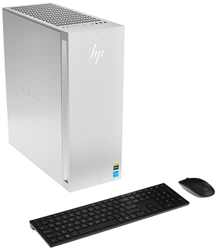 Image of HP Envy Desktop PC, NVIDIA GeForce RTX 3060, 12th Gen Intel Core i5-12400, 16 GB SDRAM, 512 GB SSD, Windows 11 Home, Wi-Fi 6 & Bluetooth, 10 USB Ports, Pre-Built PC Tower (TE02-0020, 2022)