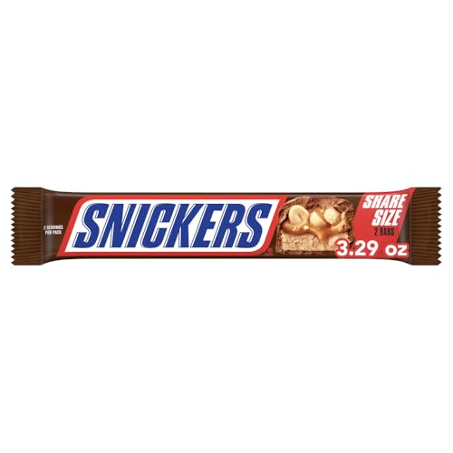 SNICKERS NFL Football Milk Chocolate Candy Bars, Share Size, 3.29 oz (Package May Vary)