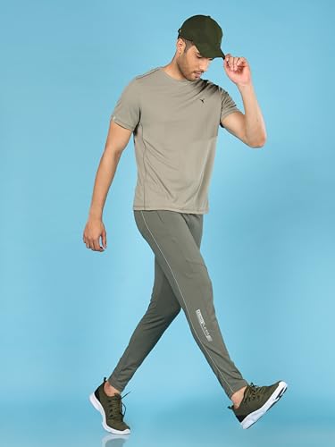 Image of TECHNOSPORT Men's Slim Fit Polyester Activewear Sports T-Shirt with Moisture-Wicking Comfort for Workout, Running & Gym