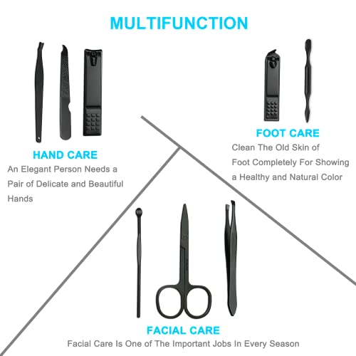 Aullua NAIL CLIPPERS SETS 8 Pcs Premium Manicure Set, Aullua Nail Clippers, Professional Grooming Gift Kit, Pedicure Kit, Stainless Steel Facial, Cuticle, Nail Care Tools With Luxurious Portable Travel Case, For Men & Women thumb #3