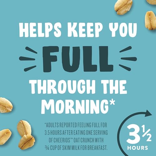 Cheerios Oat Crunch Cinnamon Breakfast Cereal, Made with Whole Grain, Large Size, 18.2 oz