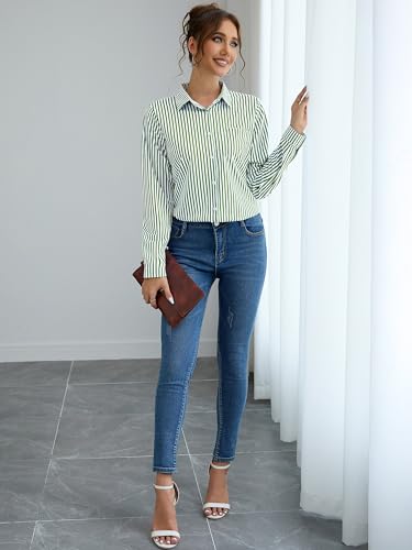 Image of Soft Wrinkle-Free Button Down Stretch Shirts for Women, Breathable Moisture-Wicking Casual Work Dress Tops